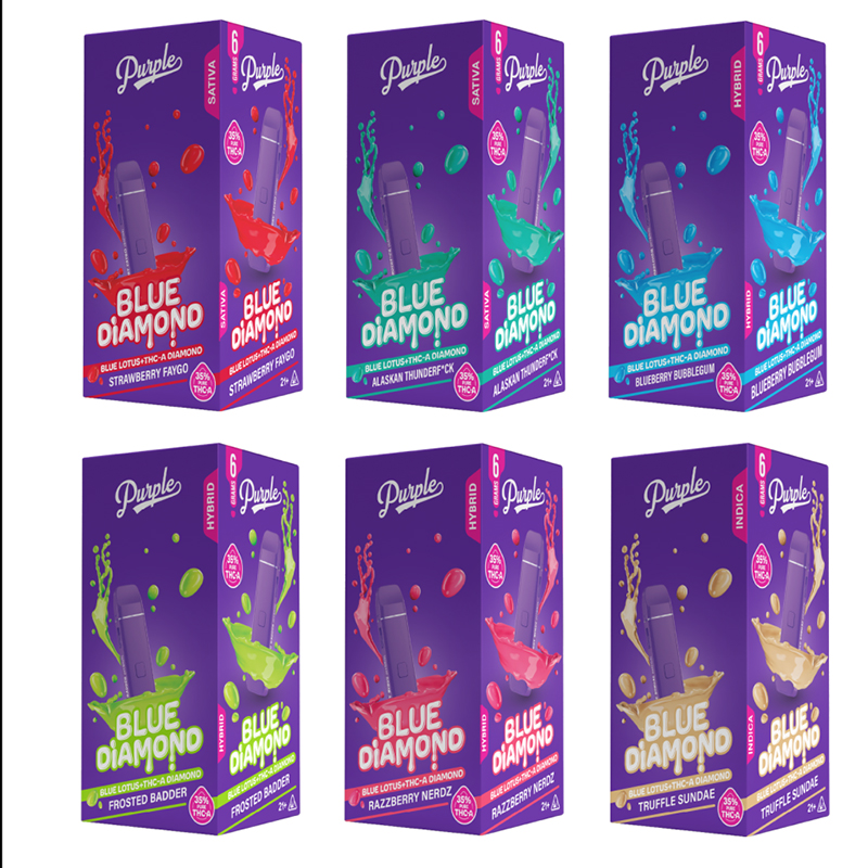 Purple Blue Disposable Purple Blue Diamond THC Disposable Vape - 6g Of Pure  Pleasure  Trip'N Chill Vape 22 Pen Glass Australia