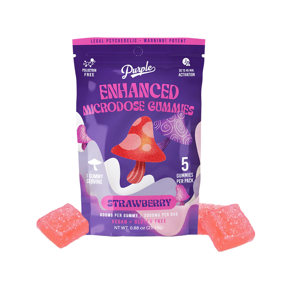 Purple Enhanced Microdose Gummies 3000mg 5ct/pk
